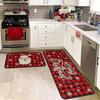 Christmas Kitchen Floor Mat Long Non-Slip Absorbent Floor Mat Household Kitchen Dirt Resistant Mat Door Mat Long Santa Carpet