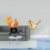 Modern Carp And Bird Resin Sculpture Ornament Chinese Animal Figurine for Desk Bedroom Office Home