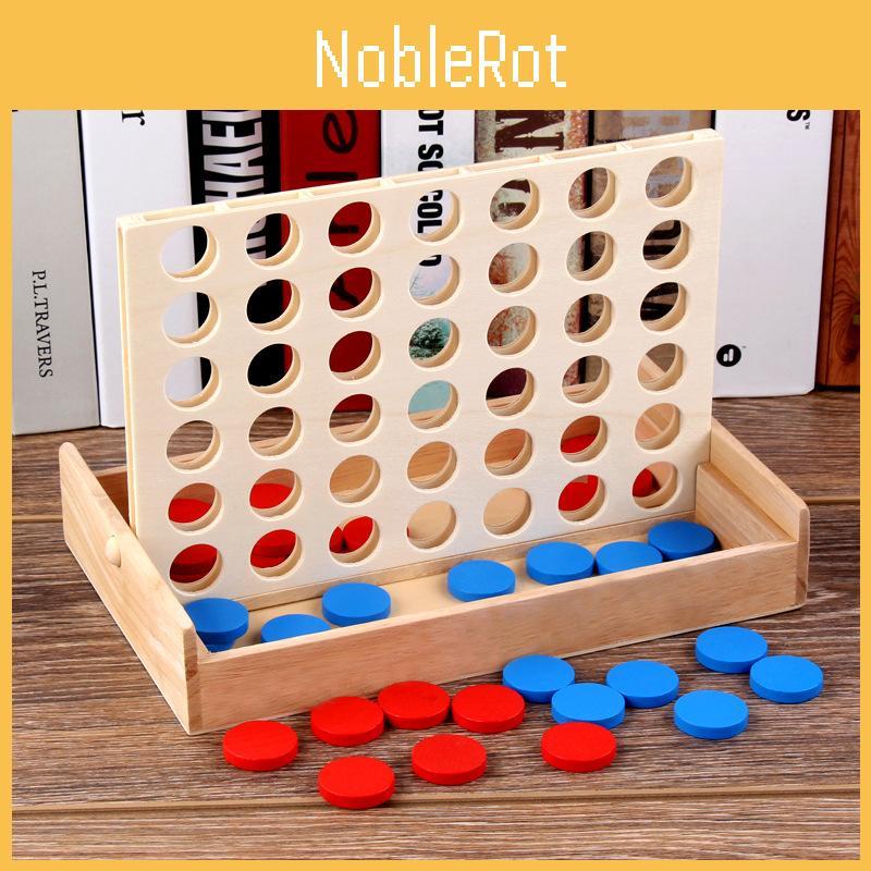Wooden 4 Chess Connected Line Game Board Children Puzzle Toy For Classroom And Home Use