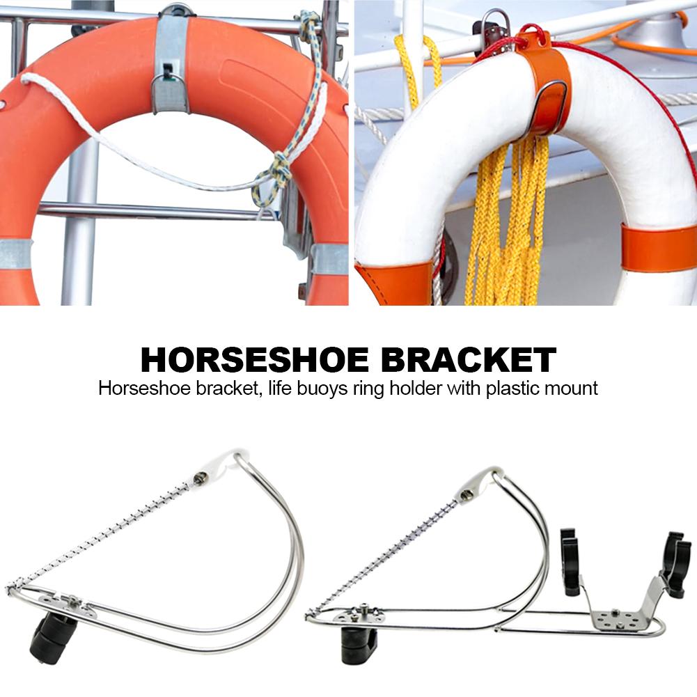 Marine Edelstahl Hufeisen Rettungsring Halterung Verstellbarer Rettungsring Halter Schiff Rettungsring Halterung Bootszubehör