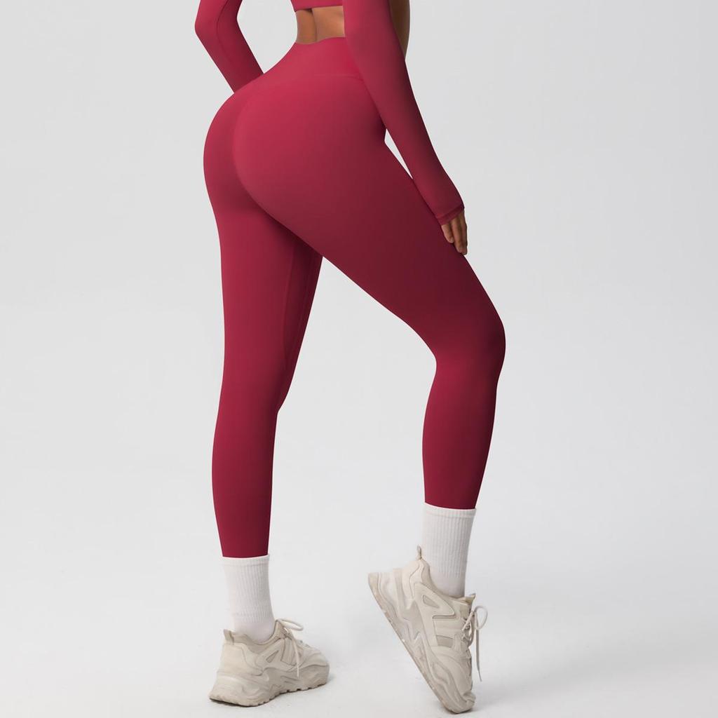 High-Waist Quick-Dry Double-Sided Brushed Yoga Pants for Running and Fitness Moisture-Wicking Athletic Tights