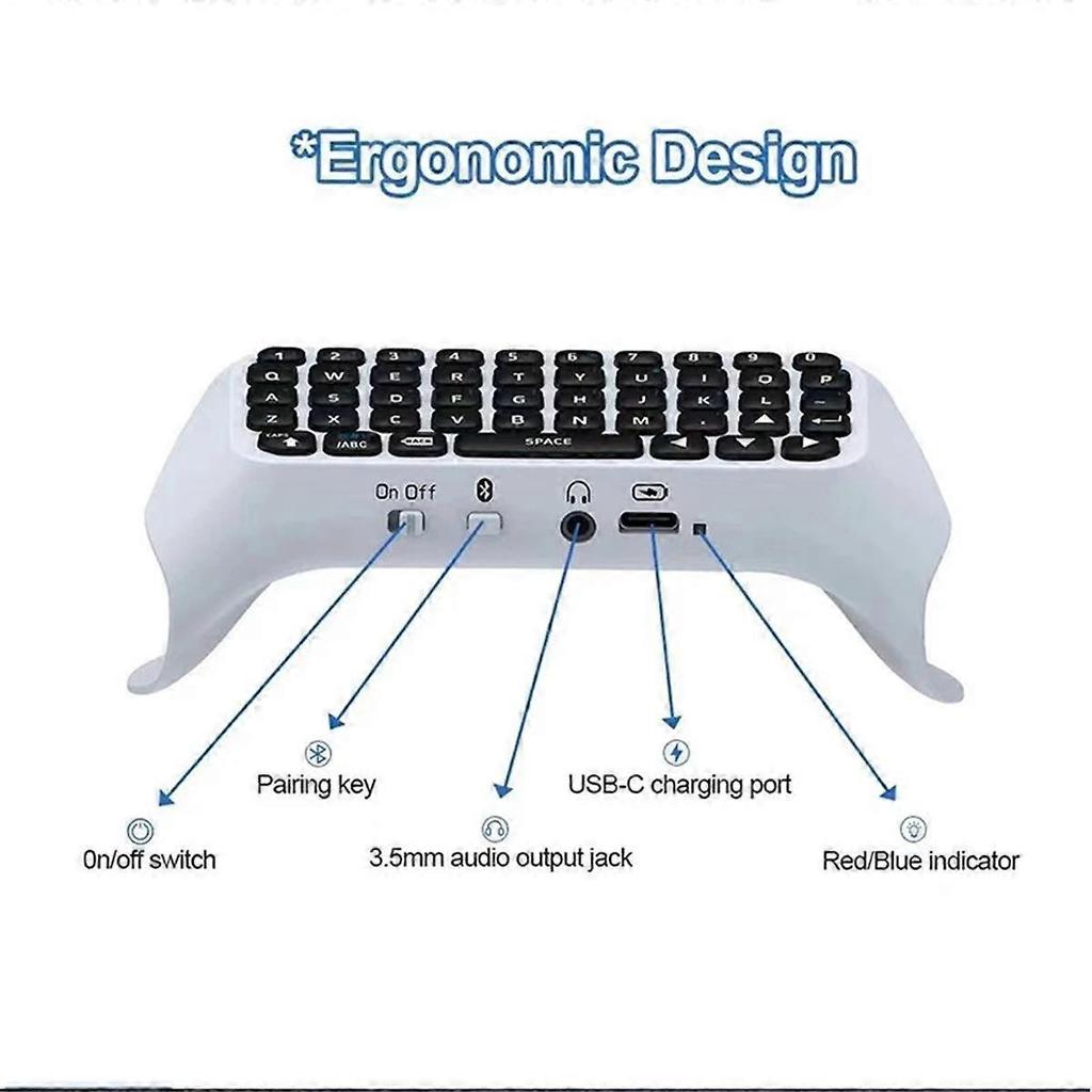 Wireless Keyboard for Console Bluetooth External Keyboard for Playstation5 ChatPad Bluetooth Keyboard