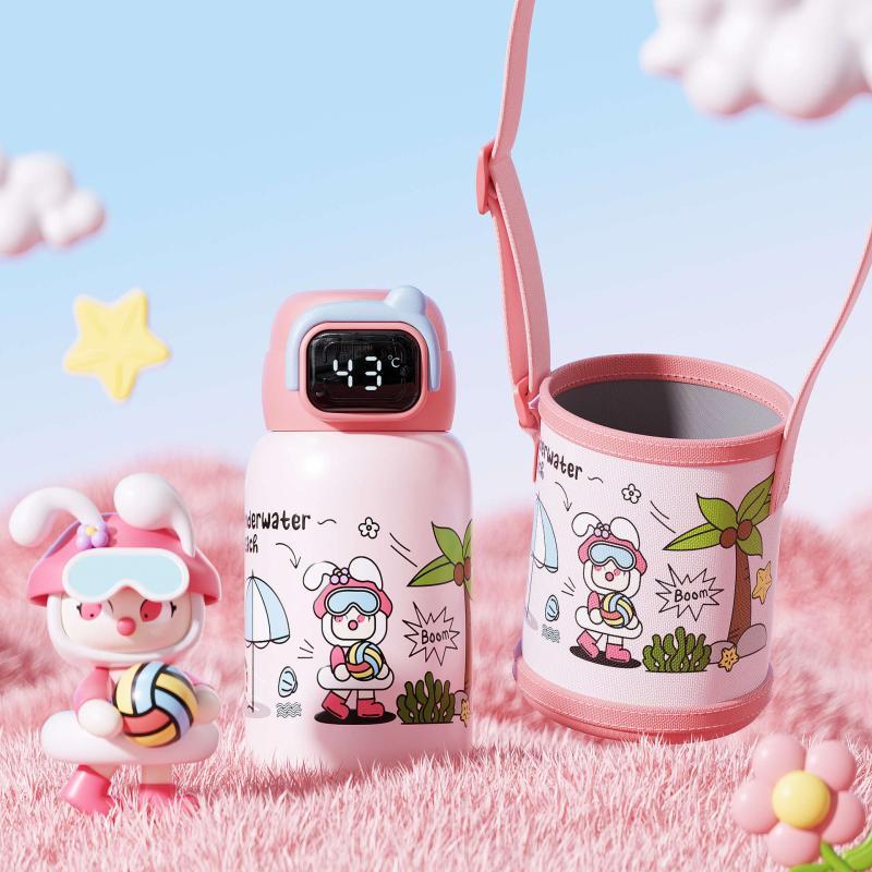 OLOEY Kids Cartoon Insulated Water Bottle