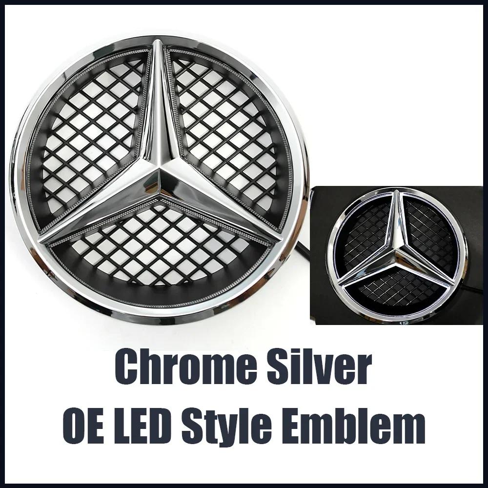 C200 E200 For Mercedes Benz Silver And Black OE Style Front Grille Star Emblem For Mercedes Benz C-Class W204 2008-2014 C180 C20