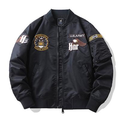 Men's Embroidered Baseball Uniform Tooling Jacket Air Force Ma1 Bomber Jacket Men