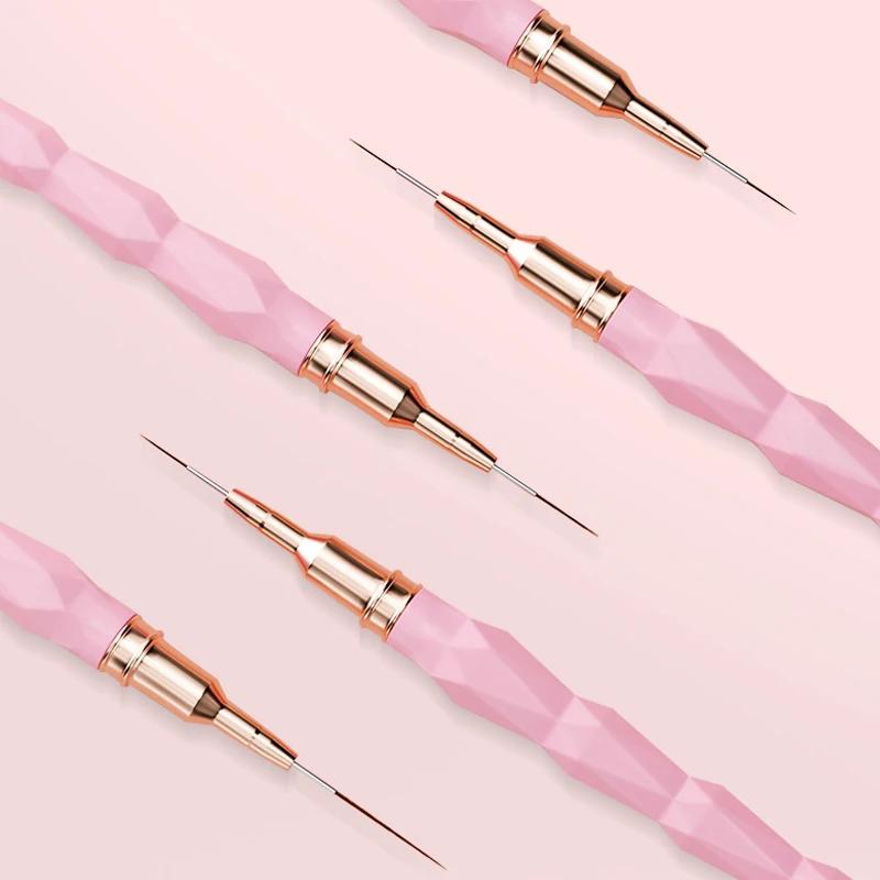 5Pcs Colorful Nail Art Liner Painting Brushes Ultra-thin Line Drawing Tool 7/9/11/15/25mm Details Manicure Nail Liners Pen Tool