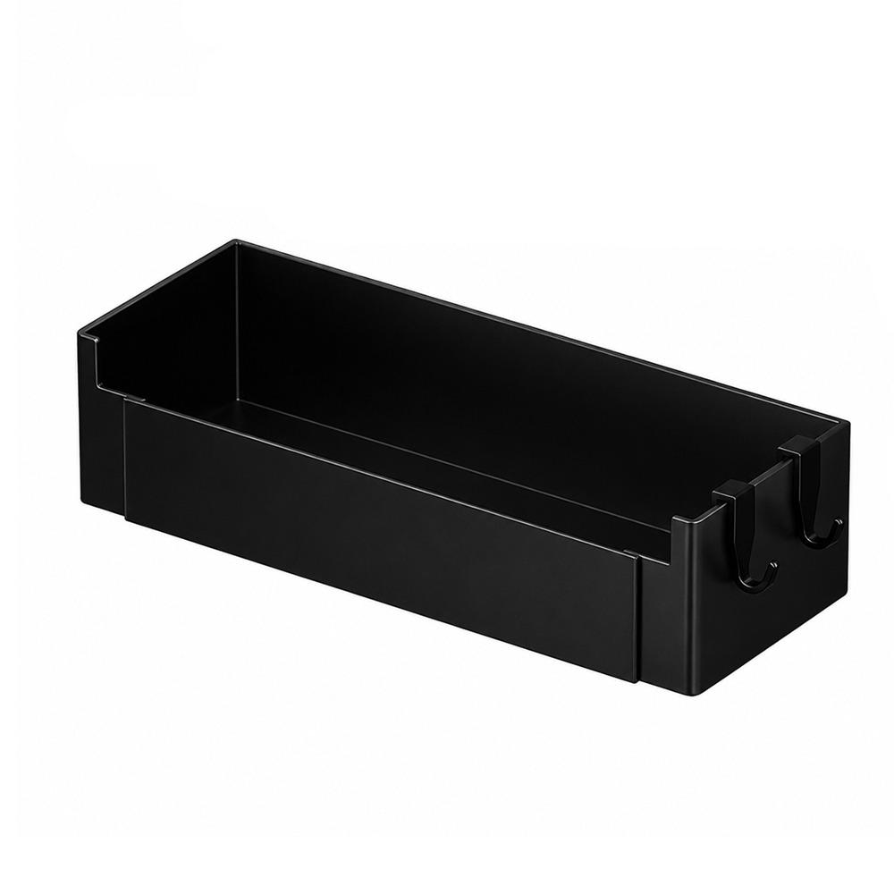 

Wall Mounted Refrigerator Magnetic Shelf Carbon Steel Cling Film Storage Rack for Kitchen Black without Bar