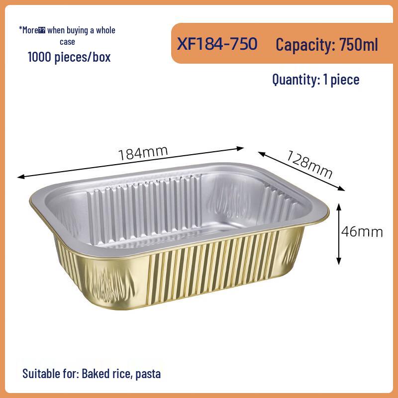 Gold Square Heatable Aluminum Foil Containers