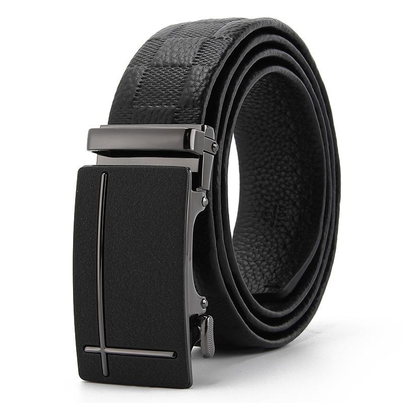 

Матовый ремень с автоматической пряжкой, окантовка, верхний слой коровьей кожи, высококачественный, деловой, повседневный, мужской, модный 110-130cm