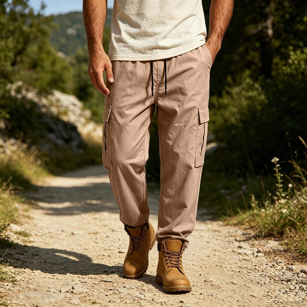 Men's Casual Cargo Pants with Loose Straight Leg for Everyday Wear