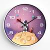 Children's Room Wall Clock Clock Cartoon Astronaut Silent Clock Bedroom Quartz Clock Home Wall Hanging 8 Inches 20CM
