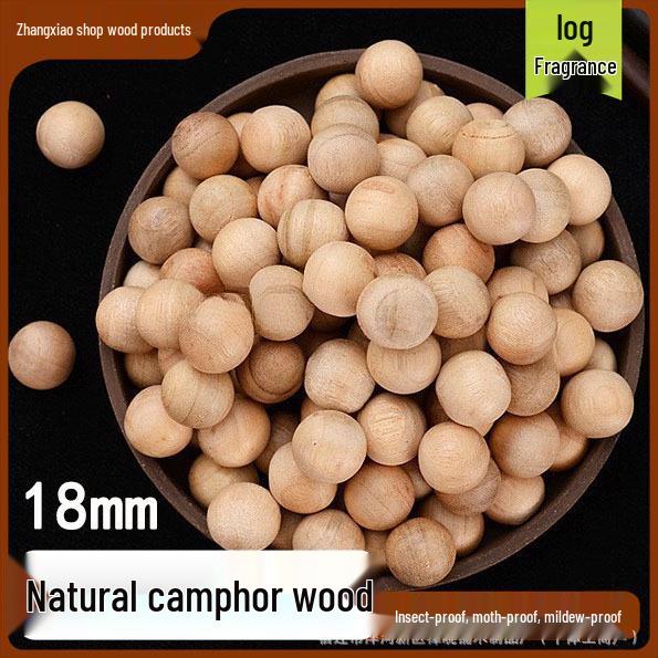 Natural Camphor Wood Balls – 1.8cm Beads for Wardrobe Protection: Anti-Mold, Anti-Insect, Anti-Moth, Anti-Moisture, Deodorizer.