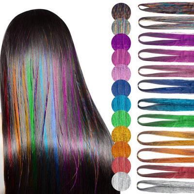 Barevné laserové drátěné prodloužení vlasů Tinsel