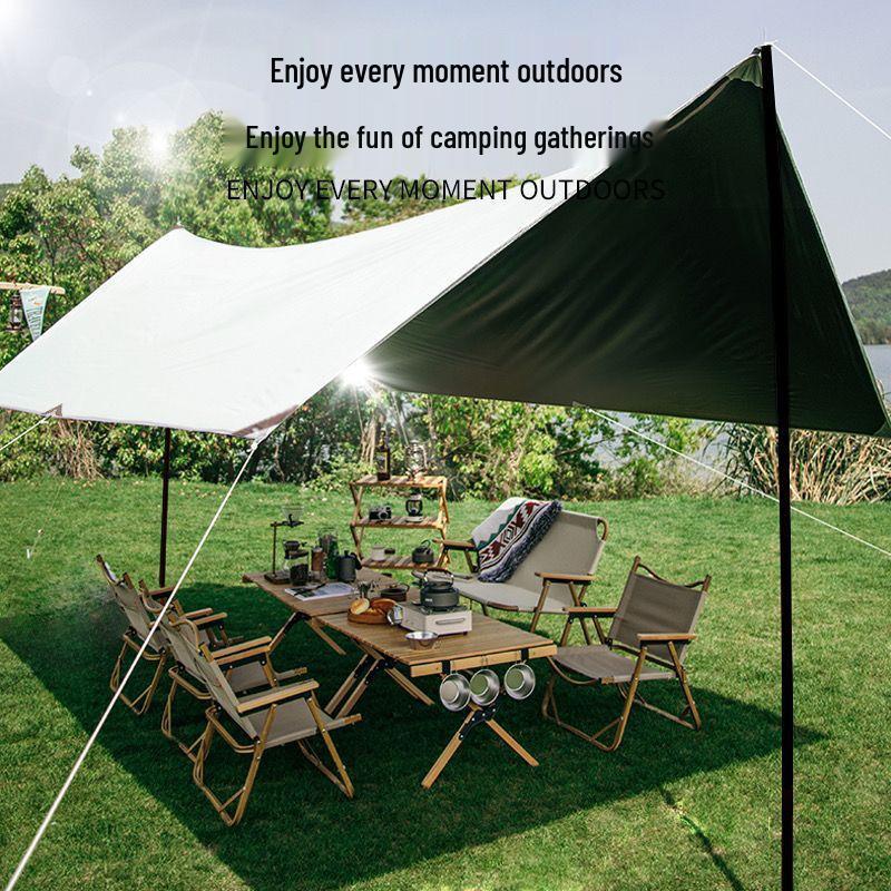 Black Glue 3-4 Person Rainproof Sunproof Camping Tent with Thickened Coating - Portable Outdoor Equipment.