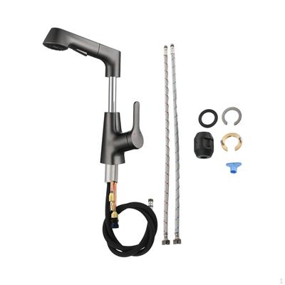 Bathroom Sink Faucet with Pull Out Sprayer Kitchen Flexible 2 Water Modes,