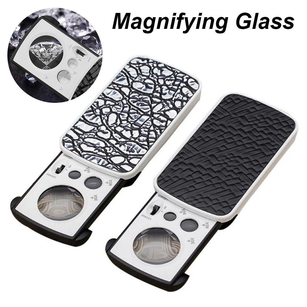 

Reading High Magnification With LED UV Acrylic Optical Lens Loupe Magnifier Magnifying Glass срібний