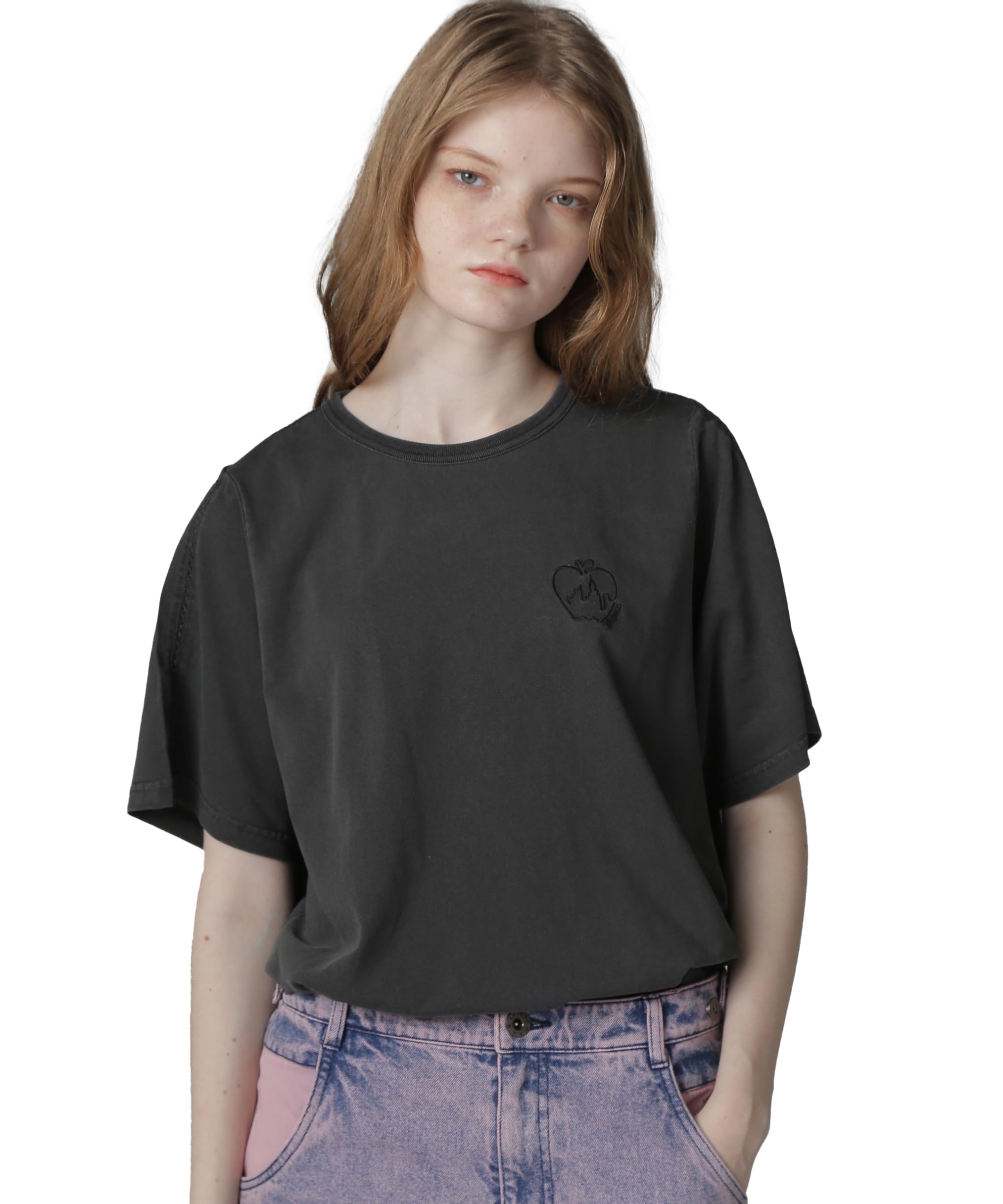 

AVIREX WEB&DEPOT Exclusive LACE DETAILS EMBROIDERY T-SHIRT Women s F 410 Charcoal 783-5135617