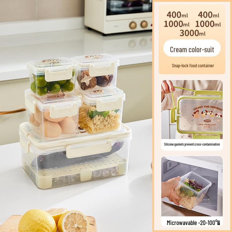 Compact Airtight Fresh-Keeping Box: Portable Refrigerator Storage, Freezable, Microwaveable, Egg Drainer, Fruit & Vegetable Organizer.