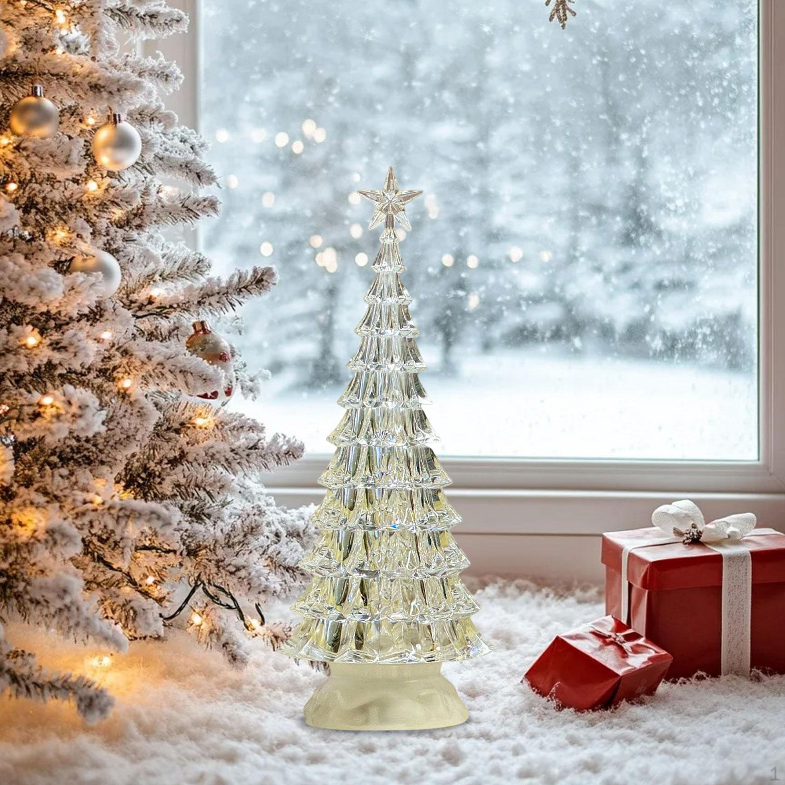 

Маленькая настольная рождественская елка Прозрачная рождественская универсальная фигурка Украшение Орнамент для полки