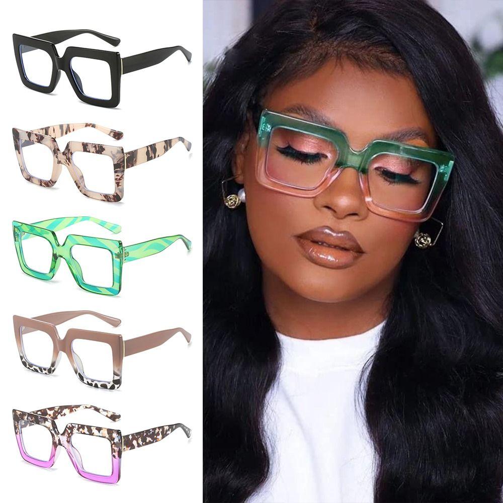 Fashion Oversized Anti-Blue Light Glasses Colorful Clear Lens Ladies Optical Glasses Frame Square Computer Eyewear for Women