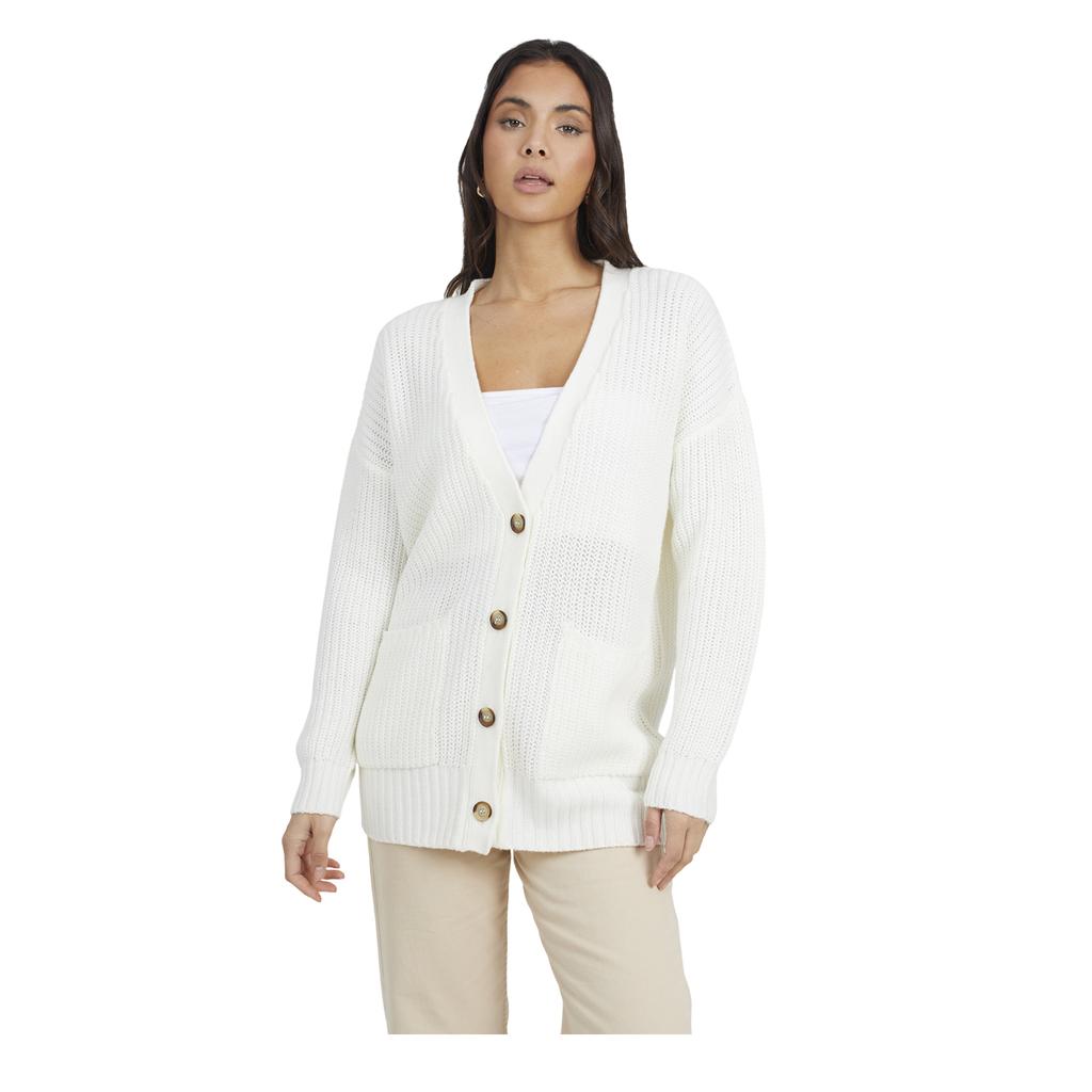 BRAVE SOUL Womens/Ladies Niamos Fishnet Button Through Cardigan