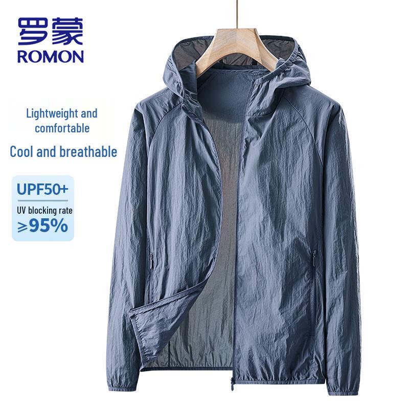ROMON Men s Ultra-Thin UPF50+ Ice Silk Sun Protection Hoodie M