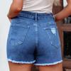 Ladies' Casual Hole Breaking Versatile Fashionable Denim Shorts
