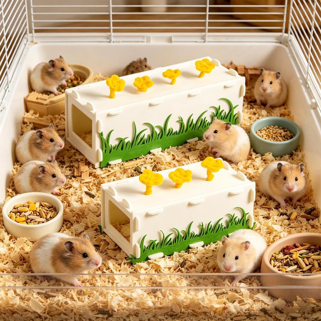 Hamster Tube Rectangular Pet Resting Tunnel Dwarf Tube Toy for Hamster Gerbil Hedgehog Chinchilla Bunny Ferret Guinea