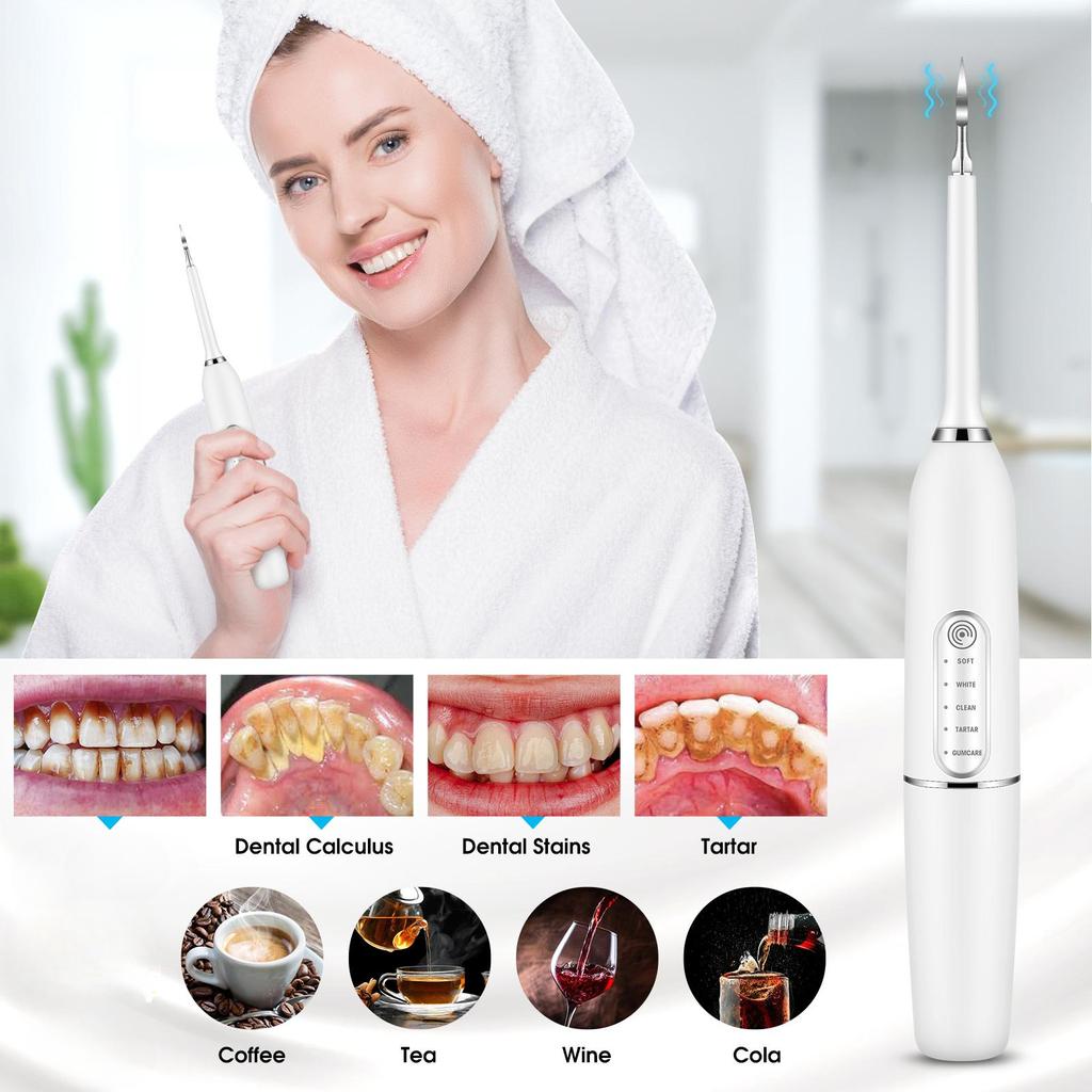 Electric Sonic Dental Calculus Scaler Oral Teeth Tartar Remover Plaque Stains Cleaner Removal Teeth Whitening Portable IPX7 New