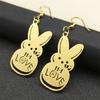 Kpop Lil Peep Rabbit Sad for Love Couple Drop Earring for Women Stainless Steel Gold Color Music Fans Earring Jewelry E3624S01