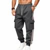 Men's -Lined Cargo Sweatpants, Loose Fit Multi-Pocket Joggers for Outdoor Hiking, Travel and Casual Everyday Wear