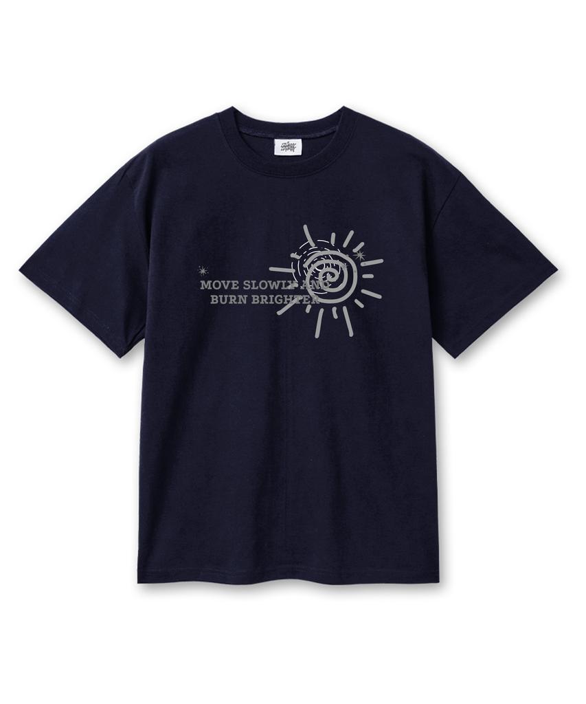 Leijimeli Moveslowly 20-Count Cotton Oversized Short Sleeve T-Shirt Navy