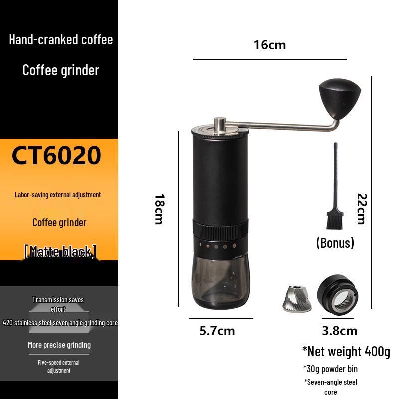 Stainless Steel Hand-Crank Coffee Grinder - Portable and In Stock