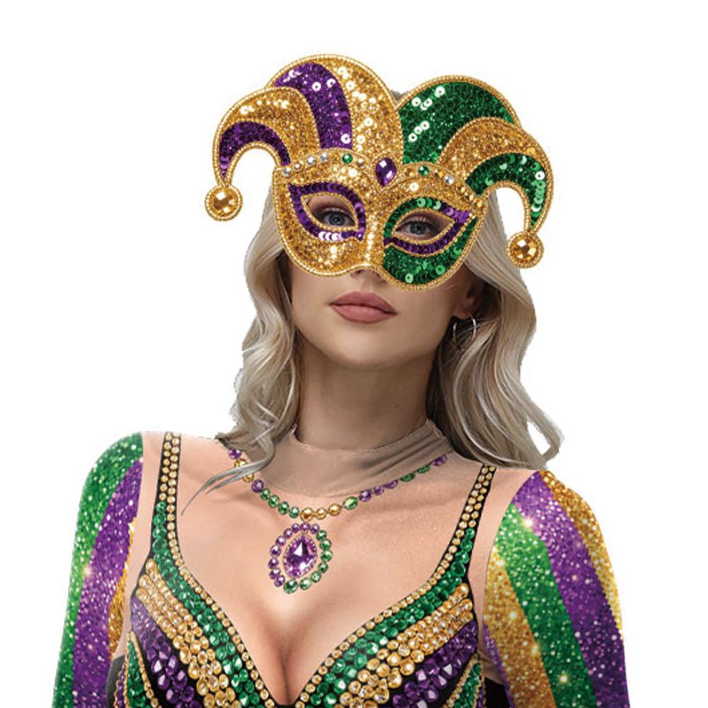 Mardi Gras Costume Jumpsuit With Polyester Fabric For Cosplay Performances