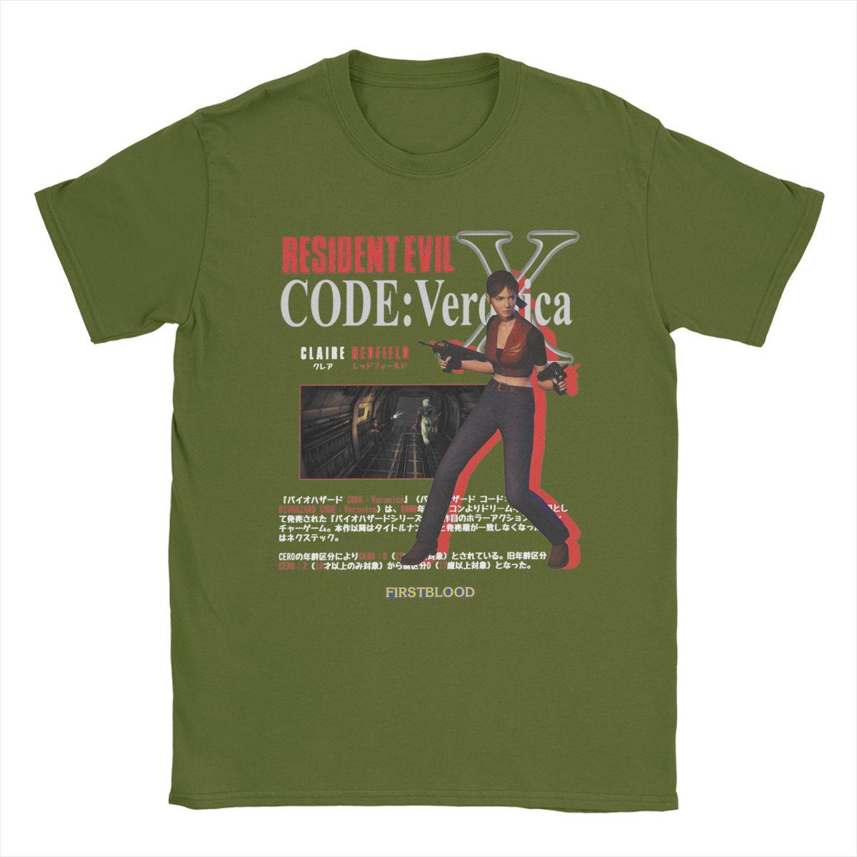 

Мужские футболки Resident Evil Code Veronica X Creative 100% хлопок футболки с коротким рукавом футболка с круглым вырезом одежда 6XL 4XL