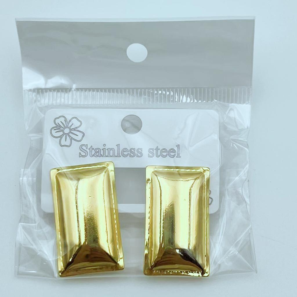 European American Trendy Cross-Border Punk Cold Wind Stainless Steel Earrings Geometric Irregular Drop Fashion Jewelry