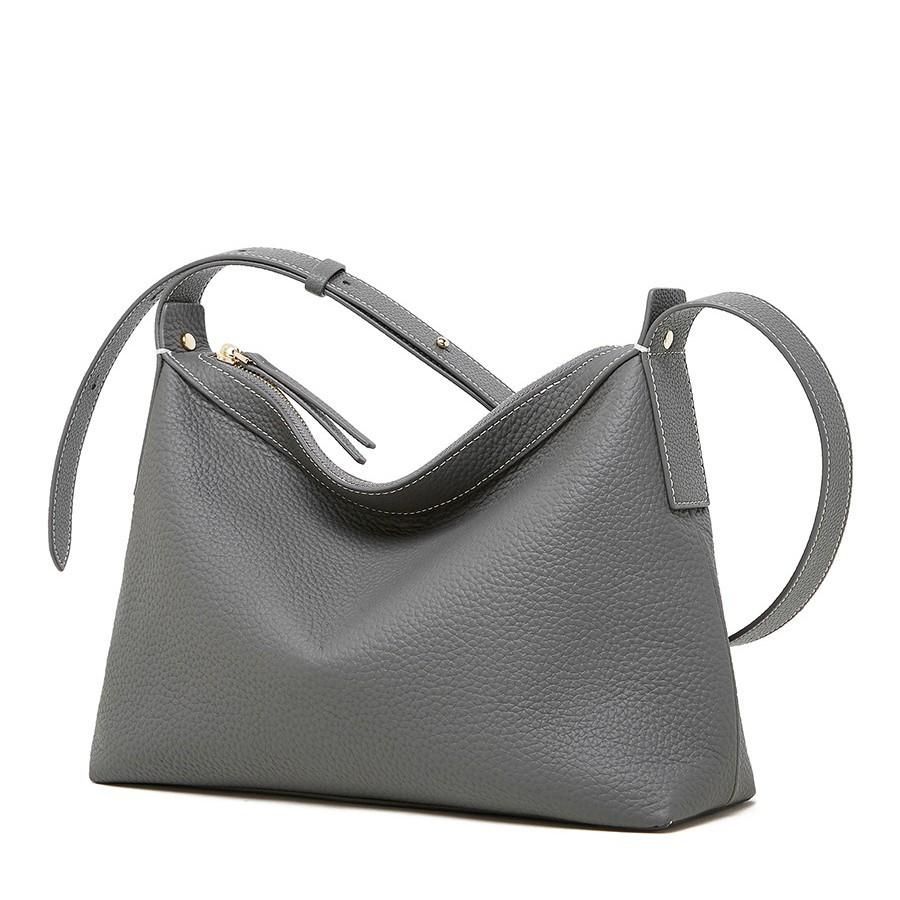 Versatile Commuter Shoulder Bag New Cowhide Underarm Bag Textured Messenger Bag