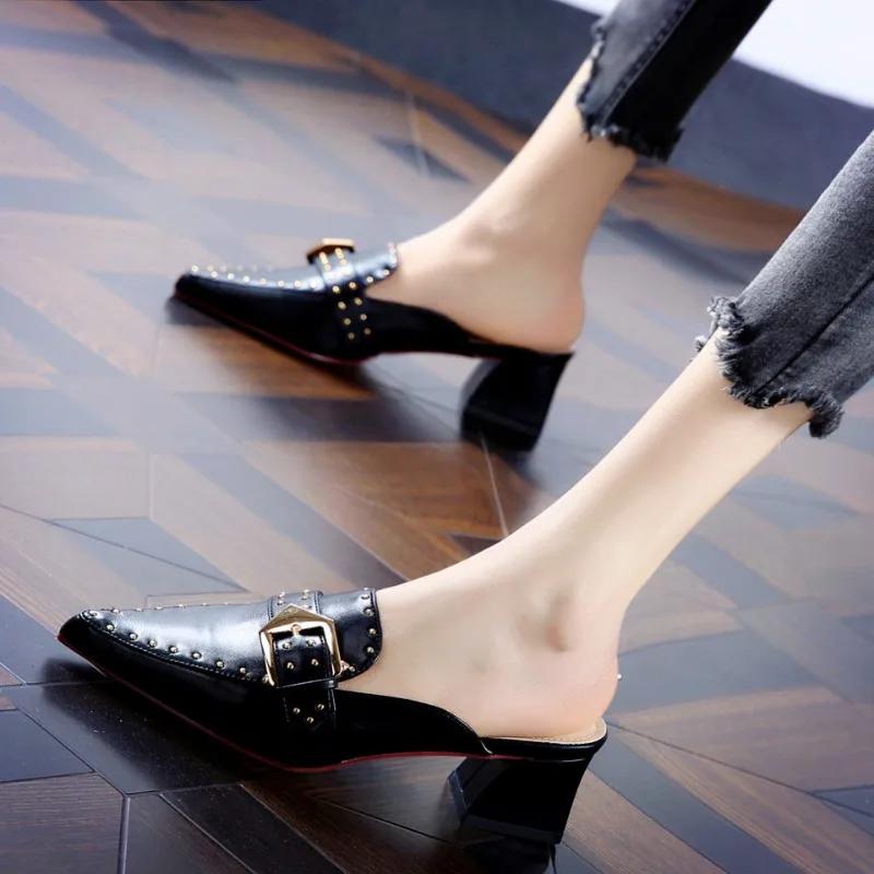 Slides High Up To 5cm Heel Shoes Outside Women's Slippers and Ladies Sandals Shoe Summer Footwear 2025 Trend New Style Wholesale