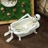 Halloween Decoration Skull Planter Bathtub Resin Crafted Plant Container For Home Office Or Garden