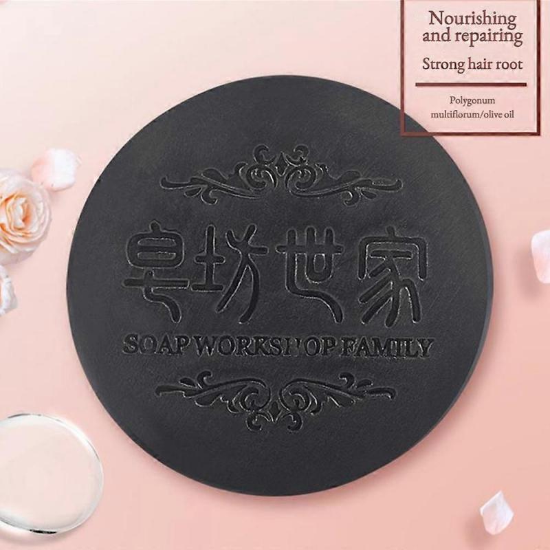 Cover Grey Bar Shampoo Soap Natural Polygonum Essence Hair Darkening Shampoo