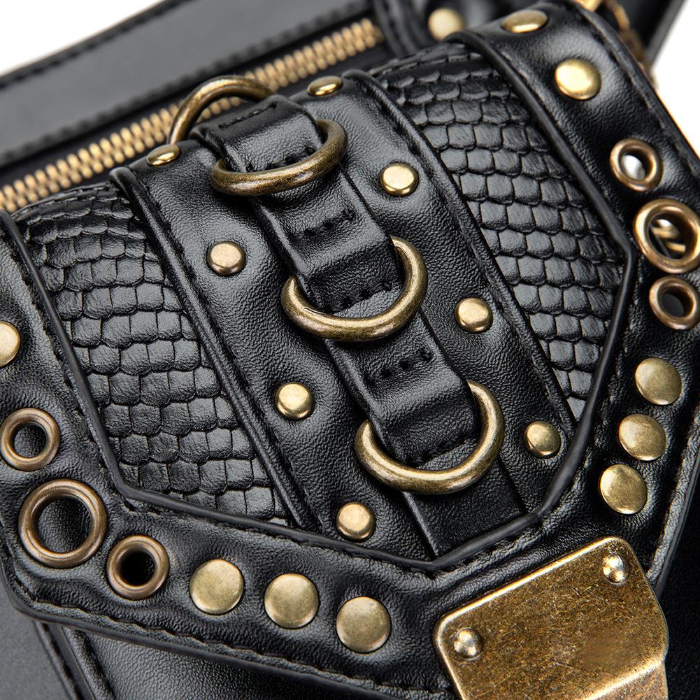 Chain Bag Women's Small Bag Steampunk Retro Motorcycle Bag Women's Shoulder Messenger Bag Women's Waist Bag