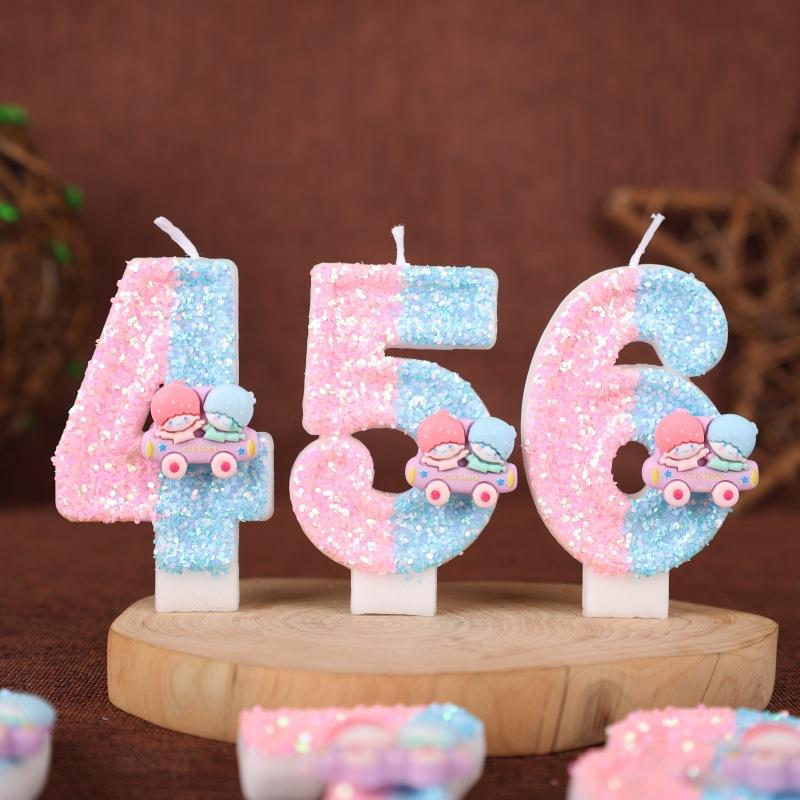 Gemini Digital Birthday Candle Cake Decoration Holiday Birthday Celebration Handmade Candle 0-9diy
