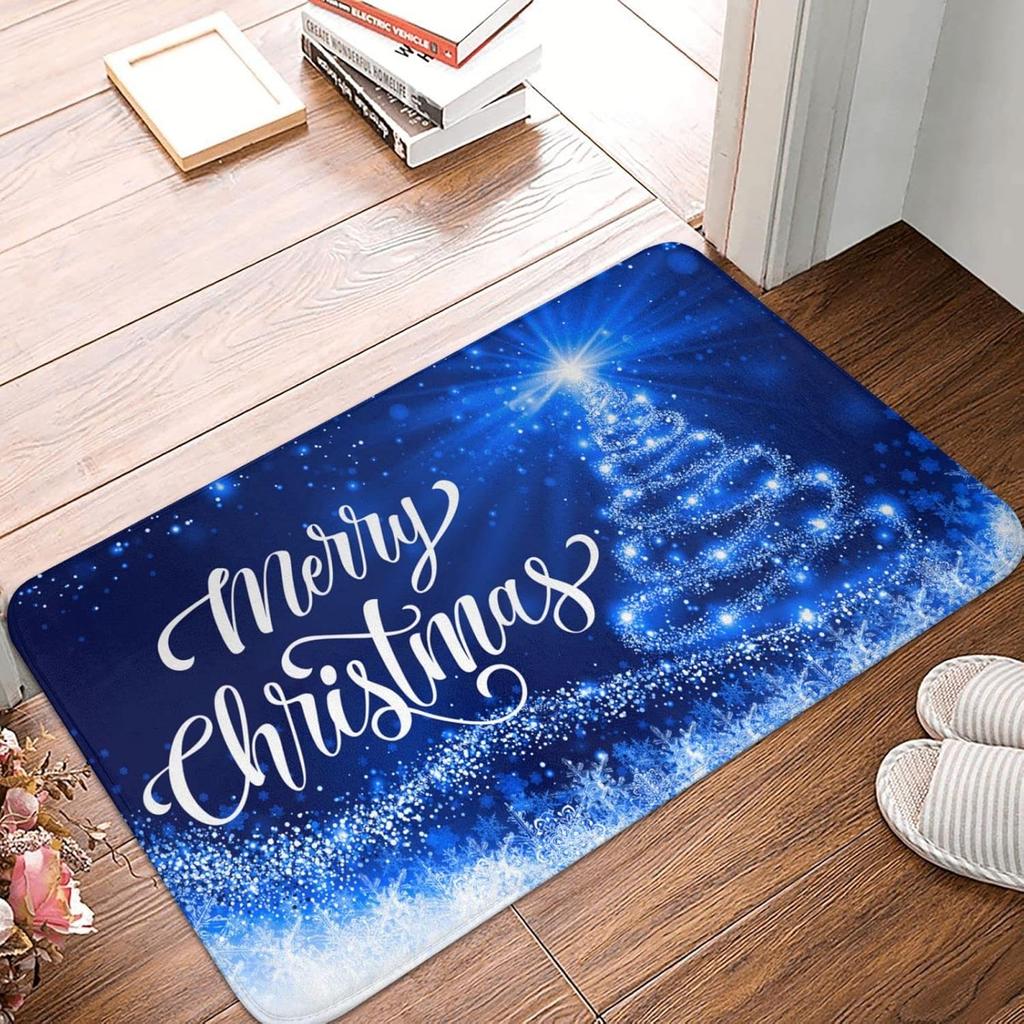 Christmas Decorative Carpet Christmas Snow Scene Snowman Welcome Floor Mat Home Decoration  Happy New Year
