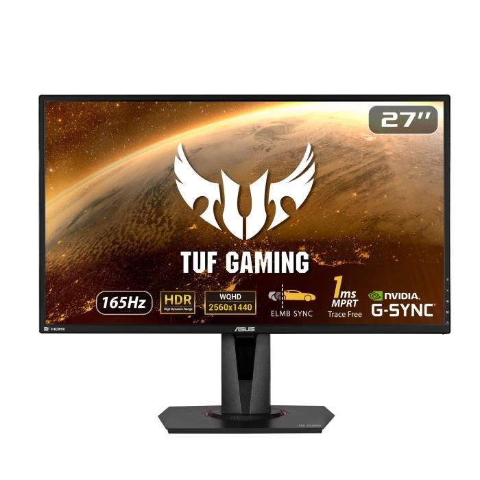Ecran PC Gamer - ASUS - 27" - WQHD - 166Hz - Dalle IPS - 1ms - VG27AQ