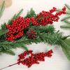 24PCS Festive red artificial fruit branches for Christmas tree decoration, DIY crafts, weddings and home decoration