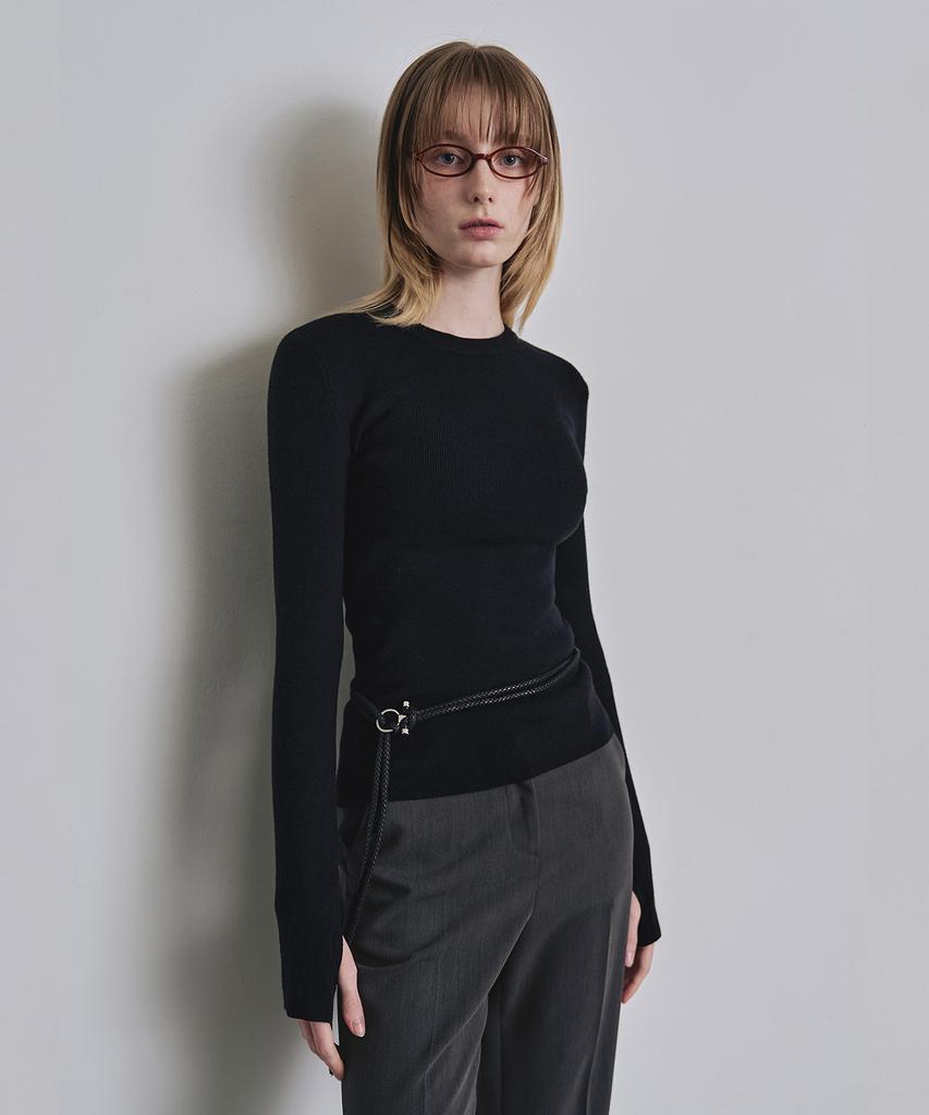 Keoseuteomeokeullagumeon Slim Round Ribbed Knit 6 Color Cowkt003