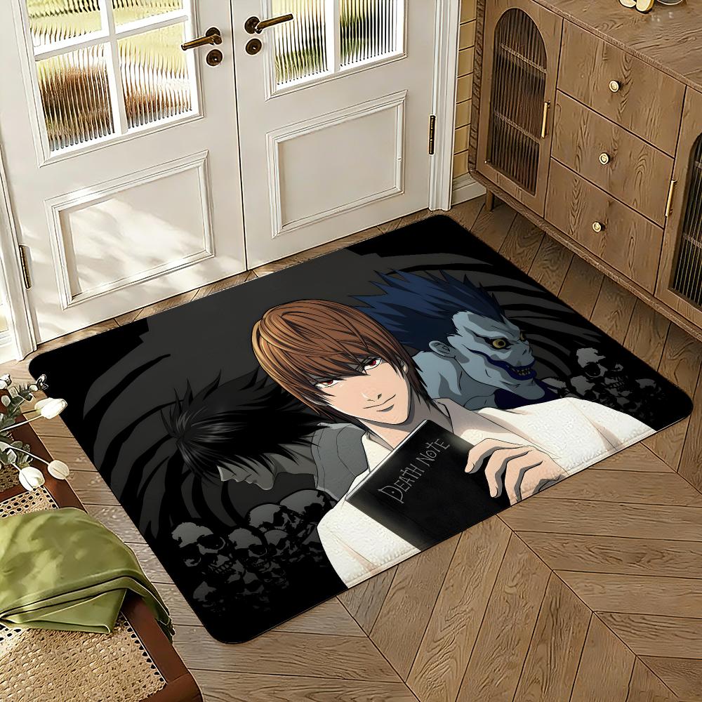 Classic Comic D-Death Note Floor Mat Soft Thickened Absorbent Non-Slip Bedroom Living Room Door Mat Home Decor Flannel Rugs