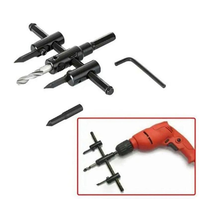 A96I-Woodworking Opener Adjustable Wood Circle Hole Cutting Diameter Saw Cutter Tool Drill Bit Hole Punching Tools