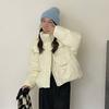 Autumn and winter new down jacket women's short hooded loose and versatile trendy thickened warm white duck down jacket