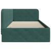 Corner Bed Frame Dark Green 90 X 190 Cm Velvet